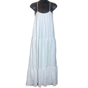 Anthropologie PILYQ water Lily Ramona dress white tiered maxi tank xs/s